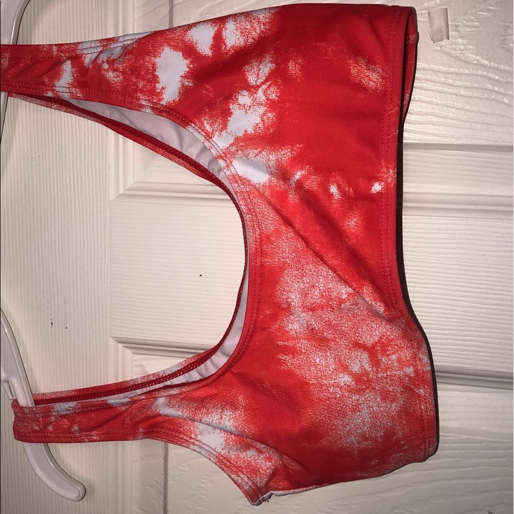Orange tie dye bikini top